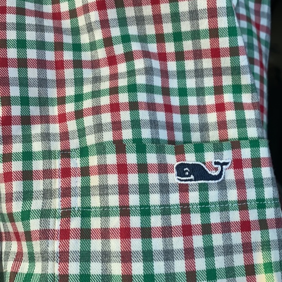 Vineyard vines Tin one pocket plaid green and red long sleeves shirt men’s Small - Picture 9 of 13